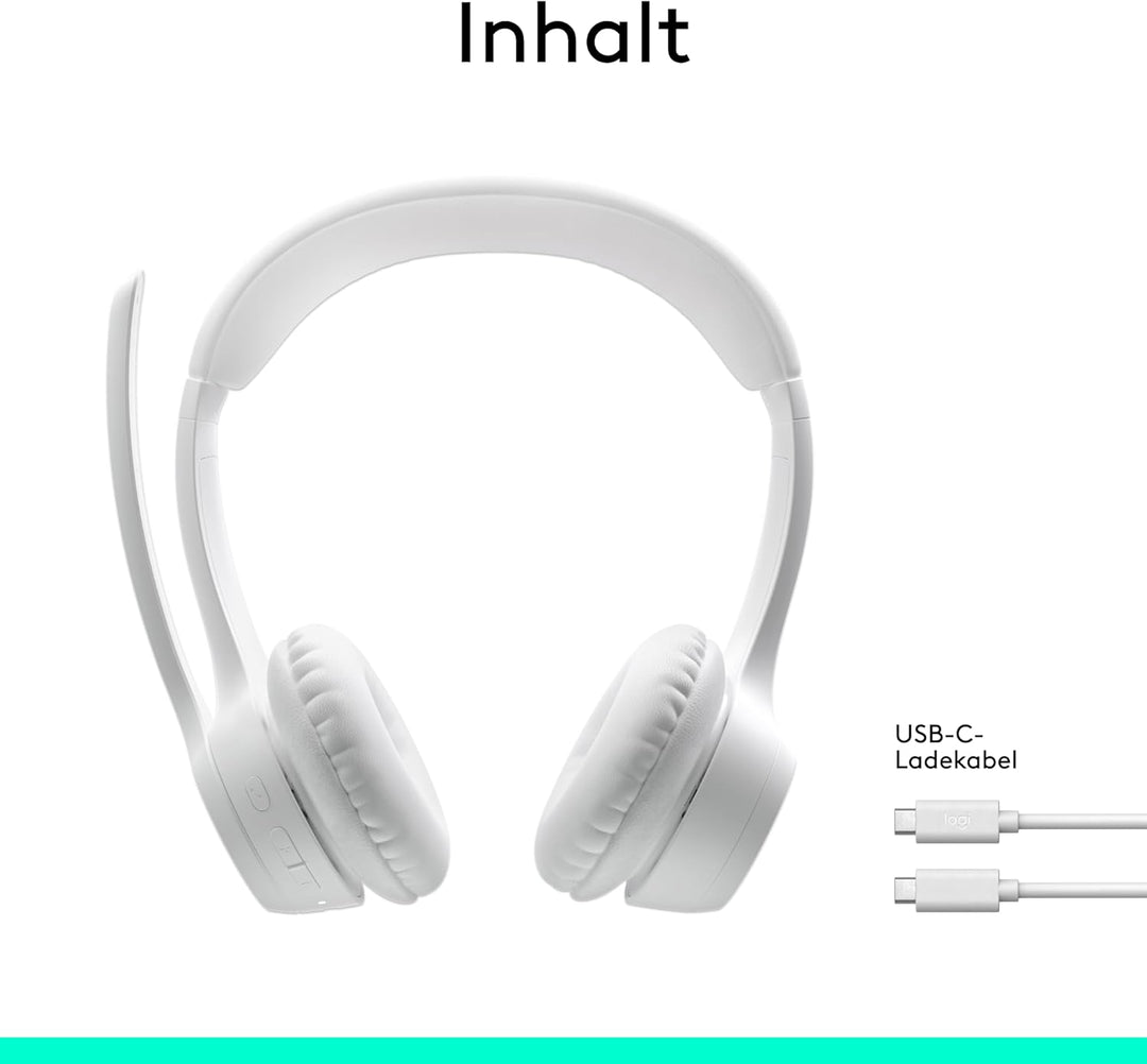 Logitech Zone 300 Wireless Bluetooth Headset mit Mikrofon inkl. Geräuschunterdrückung, kompatibel mi
