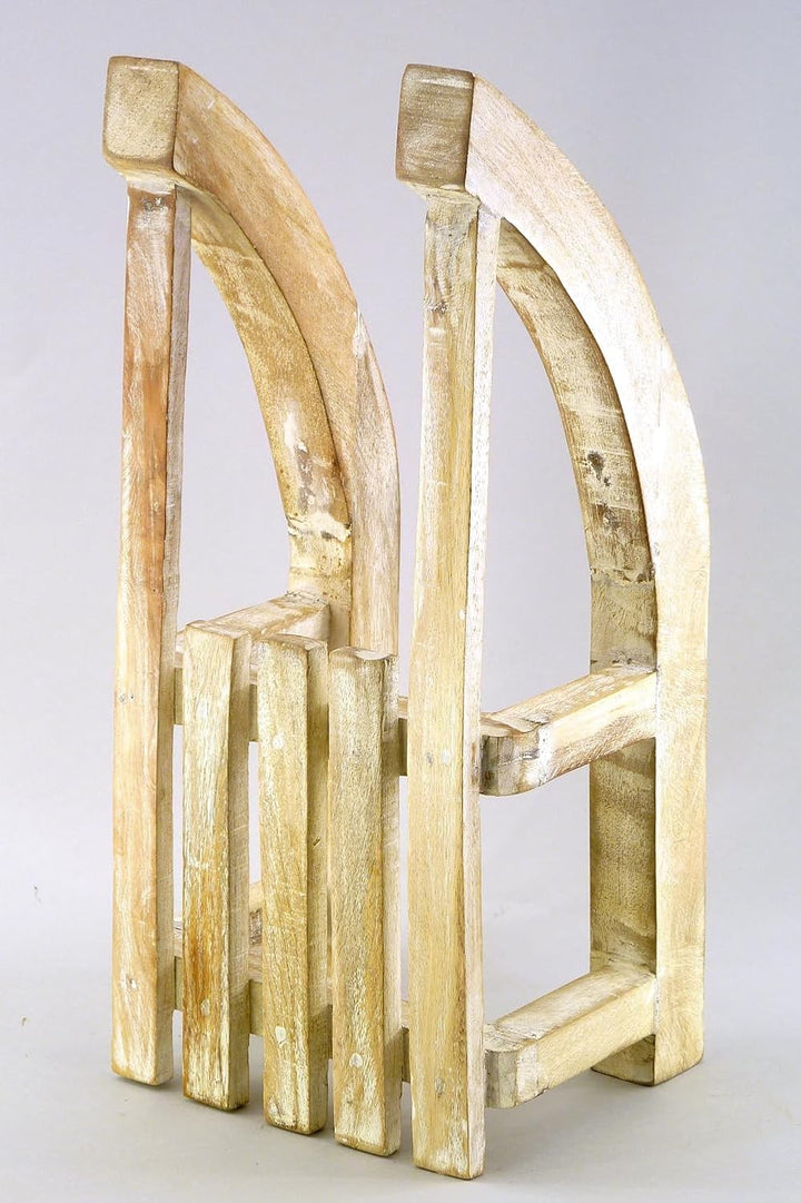 Deko Schlitten aus Mango Holz 44x15x20 cm Natur - Nostalgie Schlitten, Winterdeko, Deko Skihütte, We