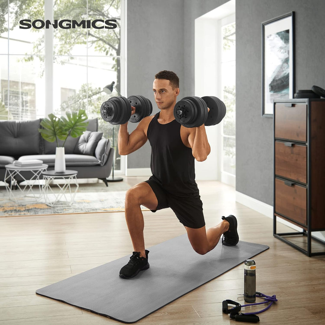 SONGMICS Hanteln, Kurzhanteln, 2er Set, 20 kg, 30 kg oder 40 kg, Kunststoff, Hantelstangen, Gewichte