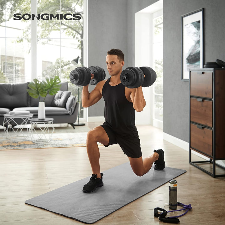SONGMICS Hanteln, Kurzhanteln, 2er Set, 20 kg, 30 kg oder 40 kg, Kunststoff, Hantelstangen, Gewichte