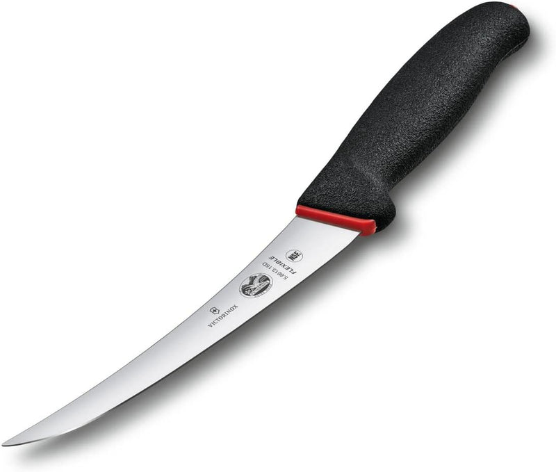 Victorinox Fibrox Dual Grip Ausbeinmesser, Swissmade, 15cm Gebogene Schmale Flexible Klinge, schwarz