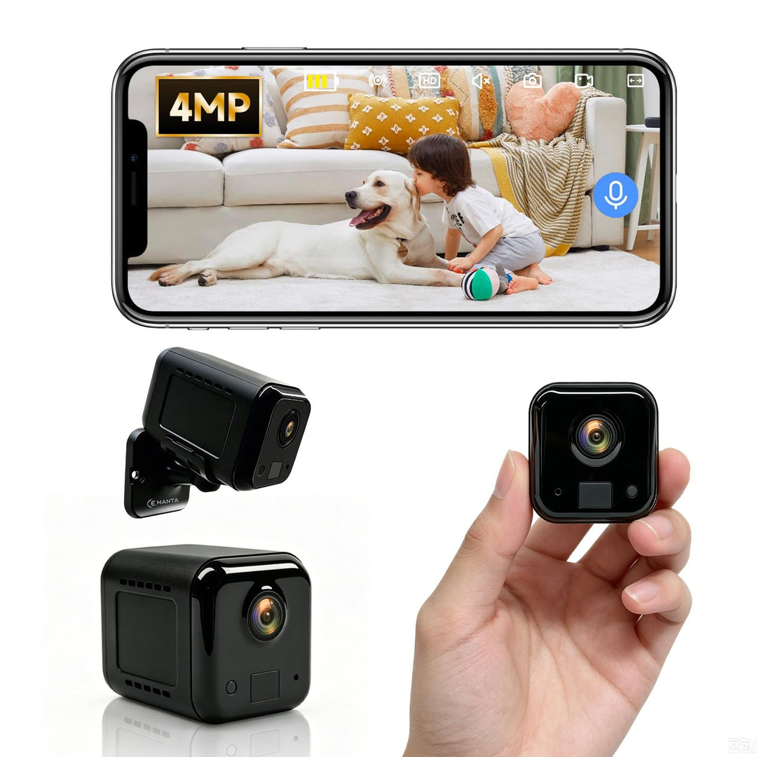 4MP Kleine Überwachungskamera für den Innenbereich Mini Kamera Überwachungskamera Innen mit 3000mAh