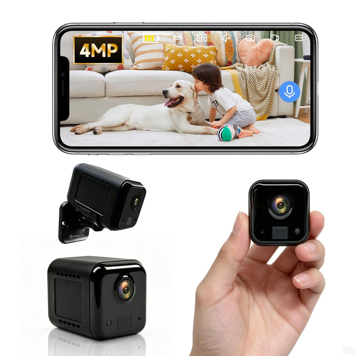 4MP Kleine Überwachungskamera für den Innenbereich Mini Kamera Überwachungskamera Innen mit 3000mAh