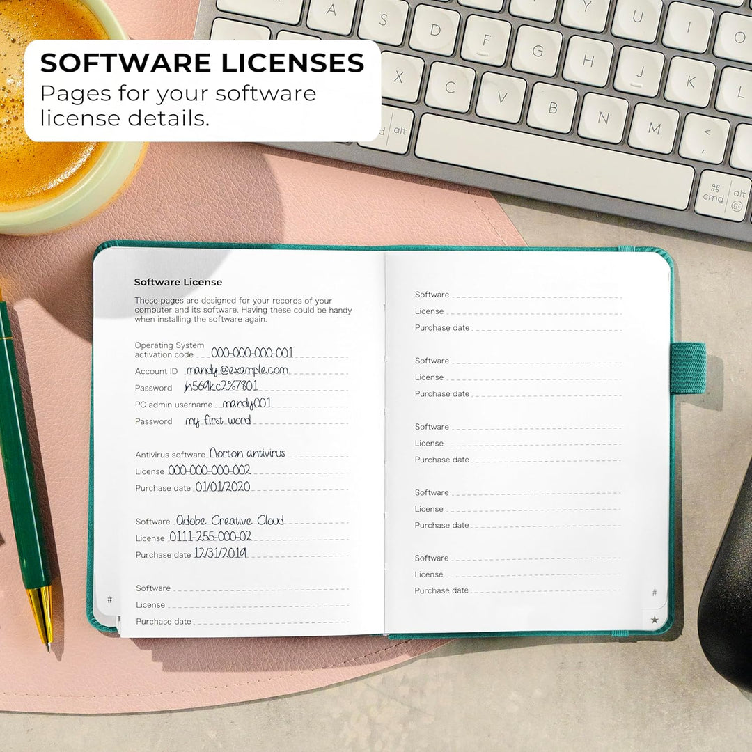 Clever Fox Passwortbuch mit Registerkarten - Adress- und Passwort-Organisationsbuch mit alphabetisch