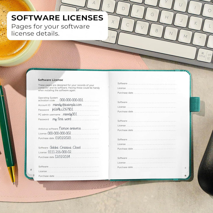Clever Fox Passwortbuch mit Registerkarten - Adress- und Passwort-Organisationsbuch mit alphabetisch