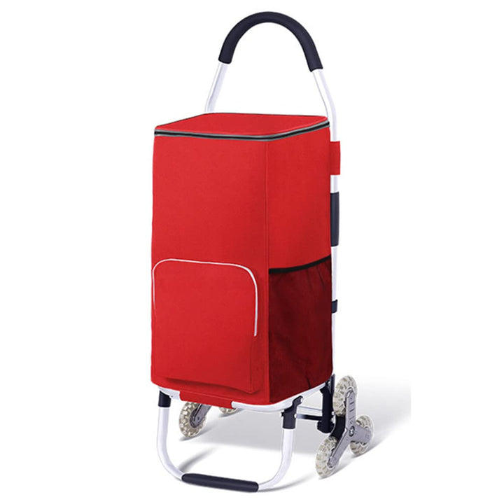 Falytemow Einkaufswagen für Treppensteiger, zusammenklappbar, 3 Räder, 101,6 cm, Griffhöhe, Oxford T