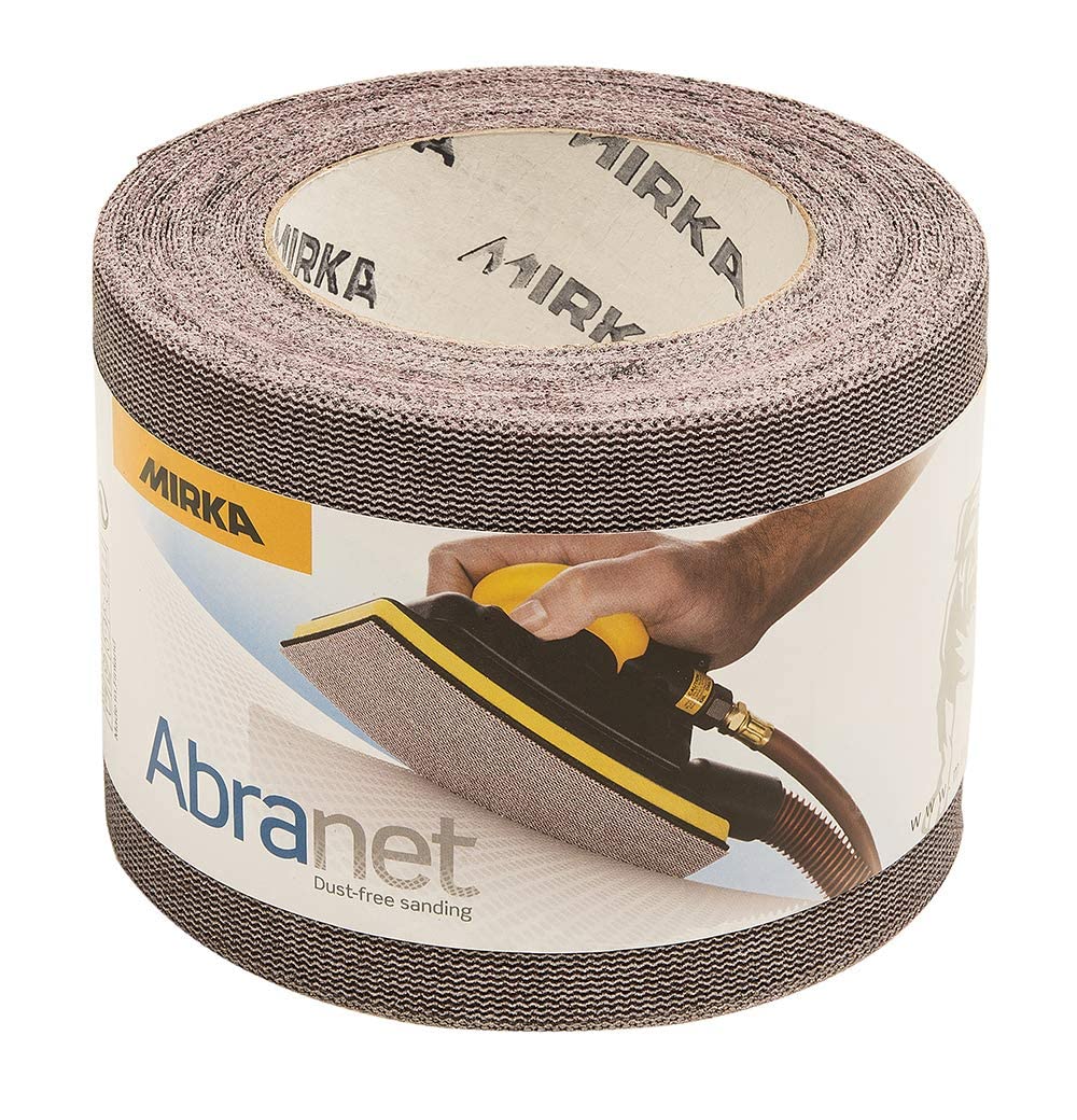 Mirka Abranet® Netz-Schleifrolle (93 mm x 10 m), Profi-Schleifgitter mit P180 Körnung und Klett, für