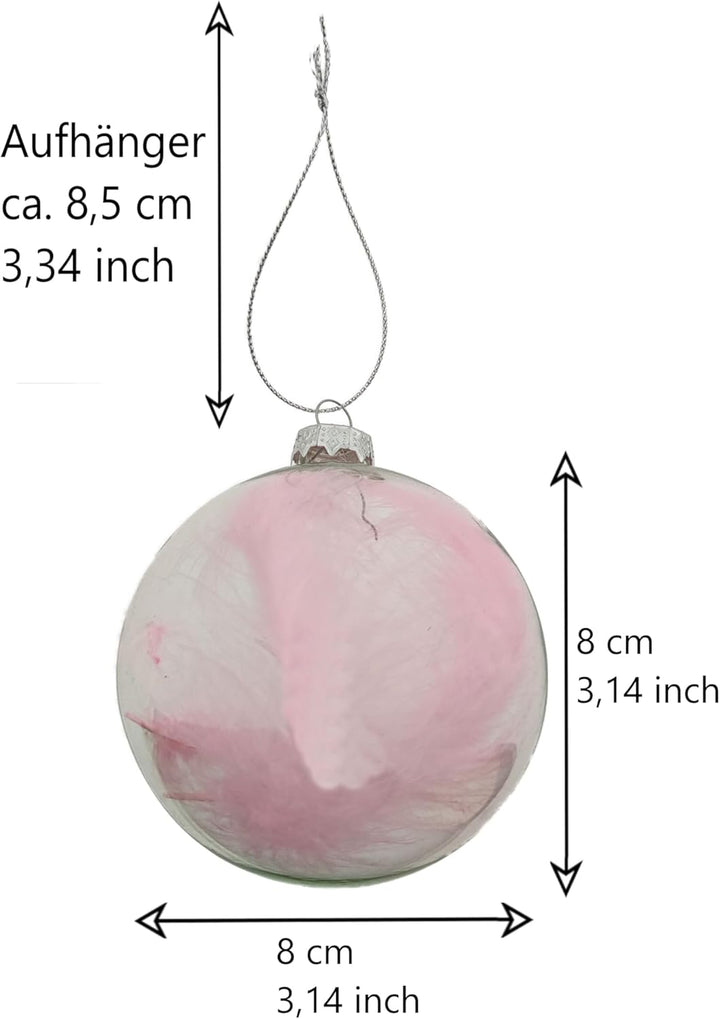 MC Trend 12er Set edle Luxus Glas Weihnachtskugeln Ø 8cm Weihnachtsbaum Christbaumkugeln Weihnachten