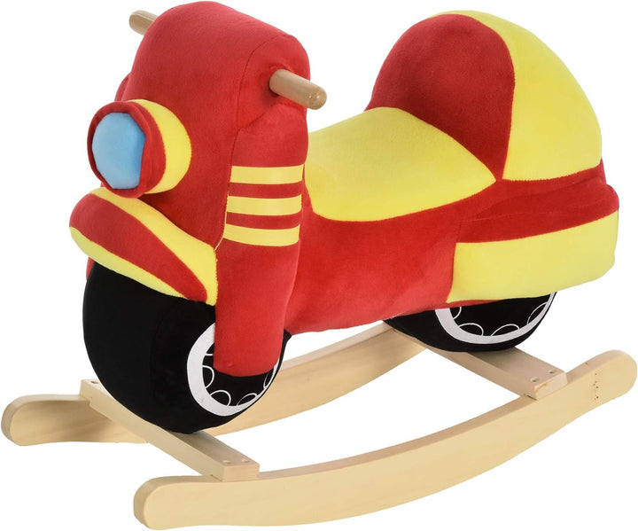 HOMCOM Kinder Schaukelpferd Baby Schaukeltier Motorrad mit Motorrad Sound, Schaukel Schaukelspielzeu