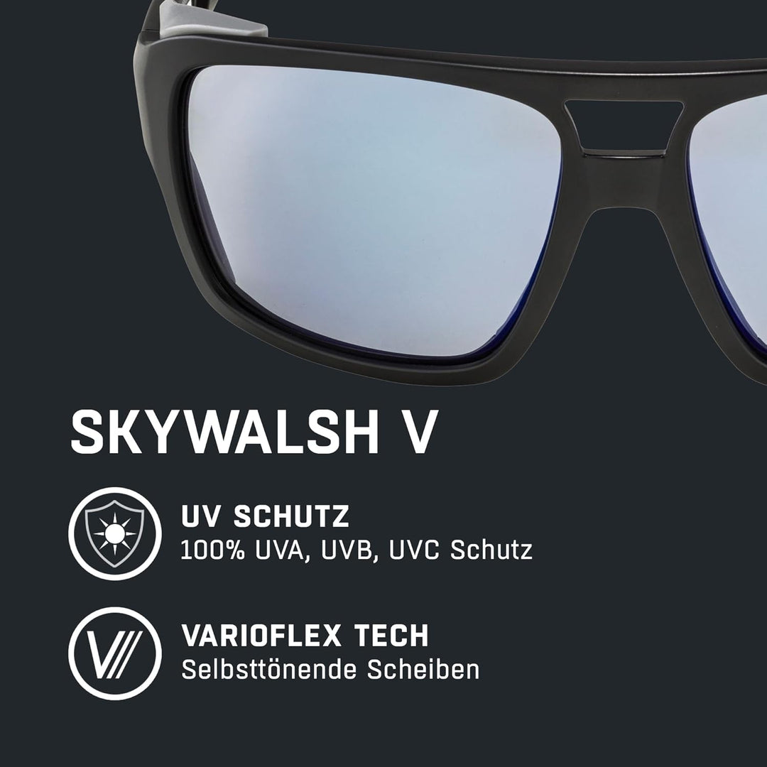 ALPINA SKYWALSH V - Selbsttönende, Bruchfeste & Beschlagfreie Sport- & Fahrradbrille Mit 100% UV-Sch