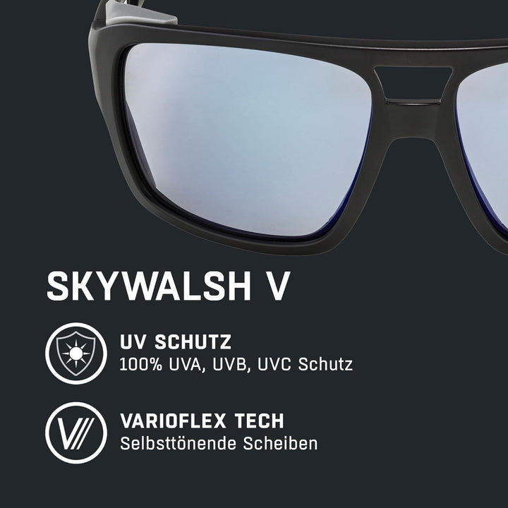 ALPINA SKYWALSH V - Selbsttönende, Bruchfeste & Beschlagfreie Sport- & Fahrradbrille Mit 100% UV-Sch
