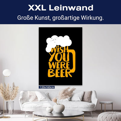 wandmotiv24 Leinwandbild Essen & Trinken, 80x60cm, Hochformat, Spruch, Bier, Deko, Bilder auf Leinwa