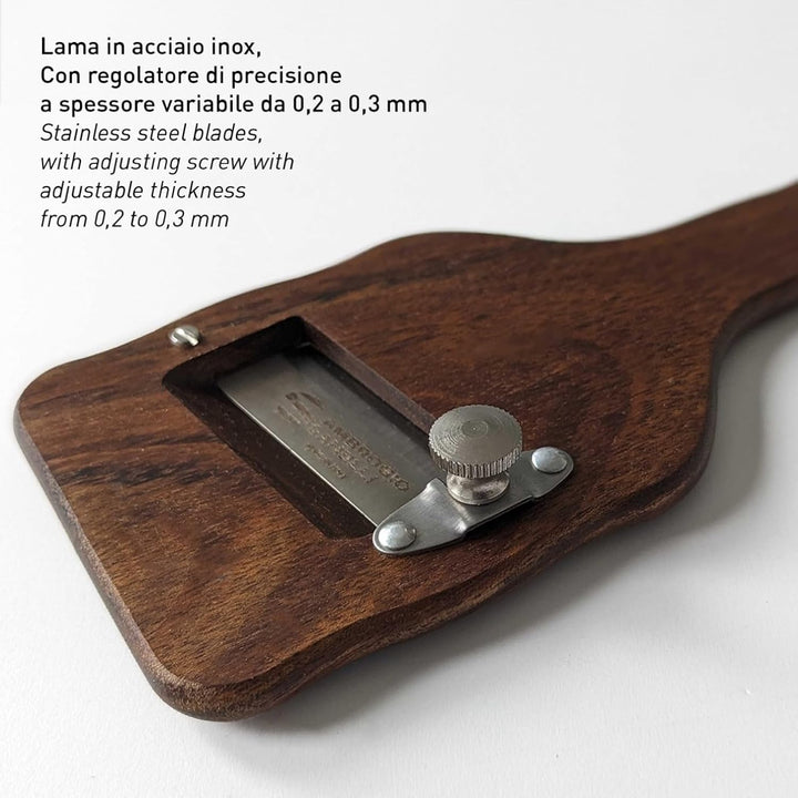 Sanelli Ambrogio 1730.000 Affettatartufi Ovangkol-aus Edelstahl mit glatter Klinge, Holz, Braun, 23.