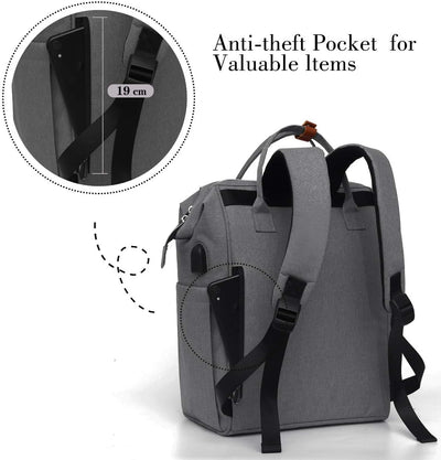 Rucksack Damen, Laptop Rucksack für 15.6 Zoll Laptop Schulrucksack mit USB Ladeanschluss für Arbeit