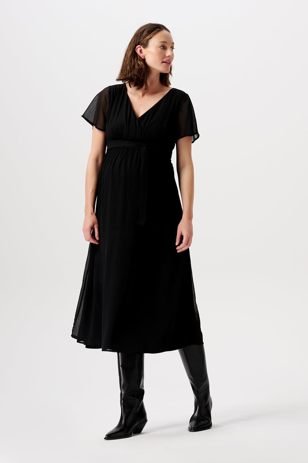 Noppies Damen Amelie Maxi Dress Ss Kleid, Black - P090