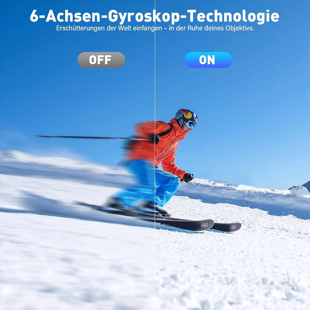 Action Cam 5K/ 4K, 50MP 30M/98FT wasserdichte Unterwasserkamera mit 64GB SD Karte, EIS, WiFi, 170° U