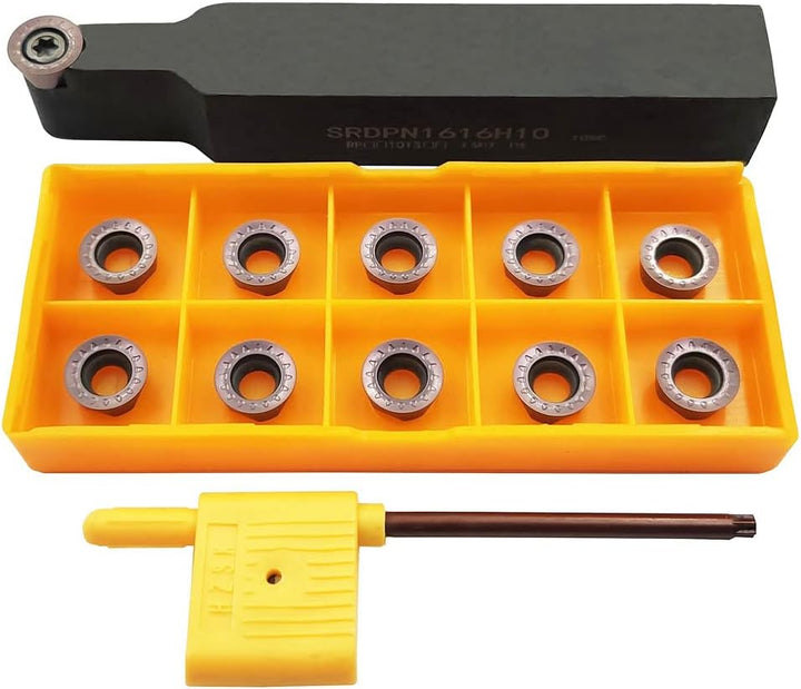 ASZLBYM 11 Stück RPMT10T3 MOE R5 Wendeschneidplatten-Fräseinsätze Klingenfräser mit 5/8"/16 mm SRDPN