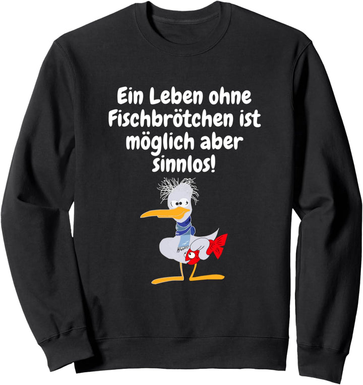 Moin Ostfriesland Fischbrötchen und Möwe Ostfriese Nordsee Sweatshirt