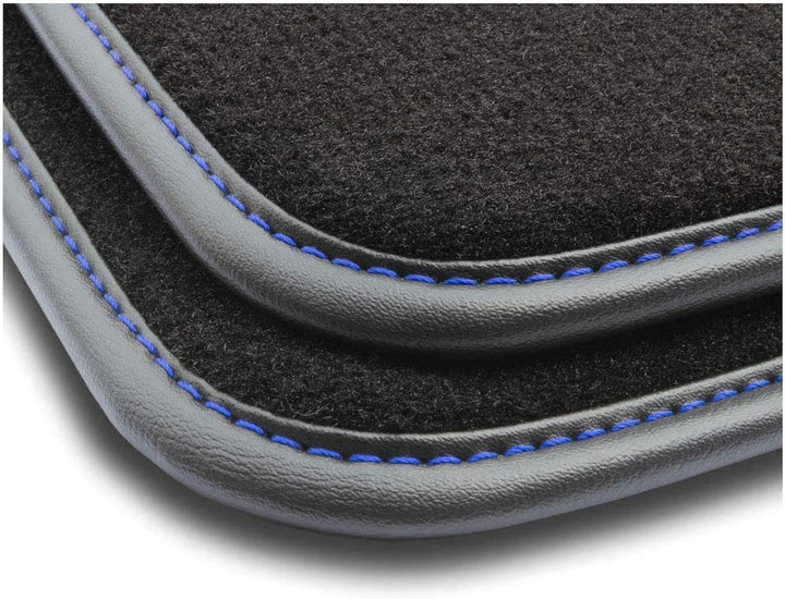 M MOTOS Velours Premium fussmatten Auto kompatibel mit Audi Q3 I 2011-2018 - Premium, Leder, Blau fu