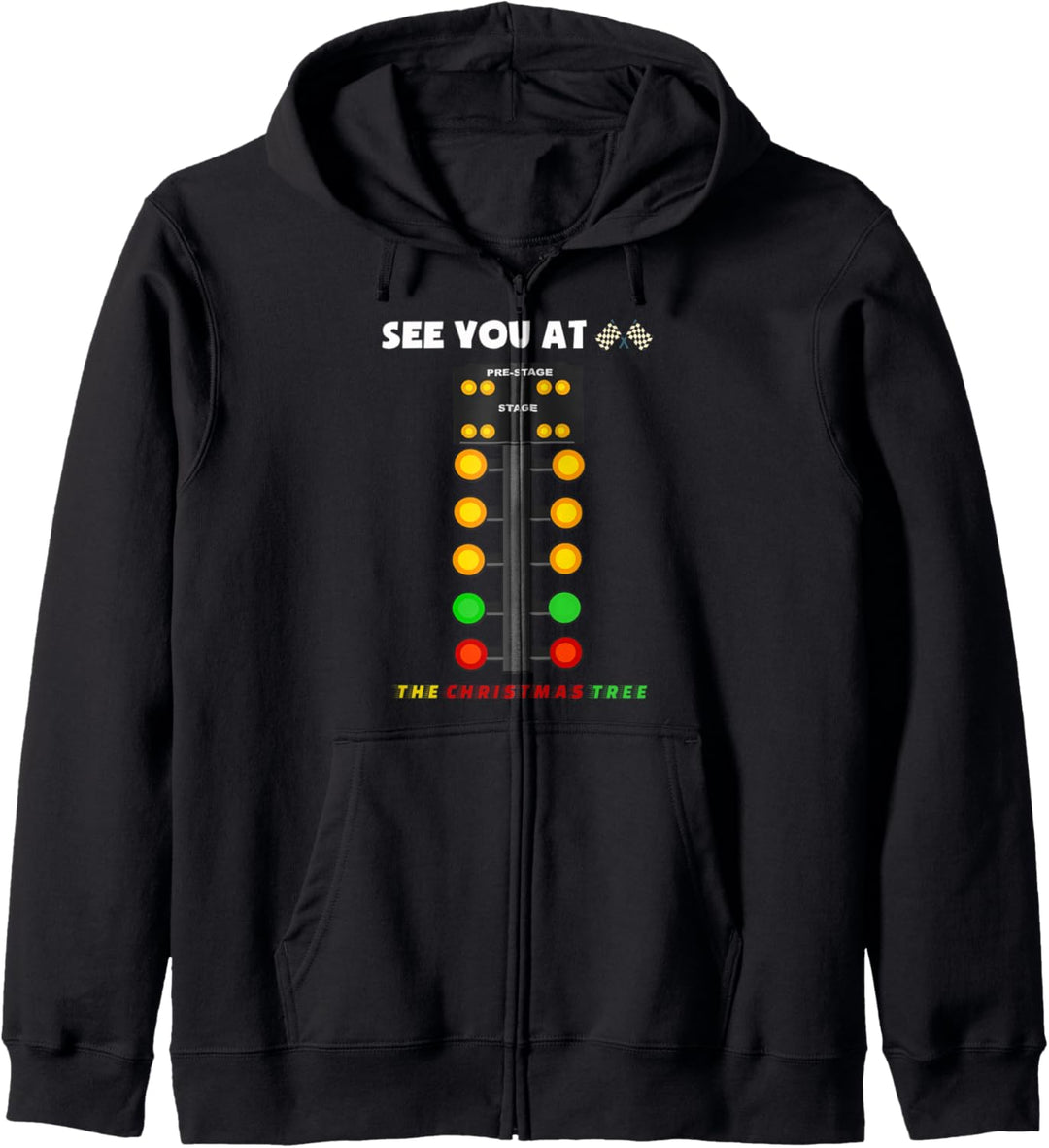 Drag Racing Weihnachtsbaum Racer Dragstrip Lustiges Kapuzenjacke