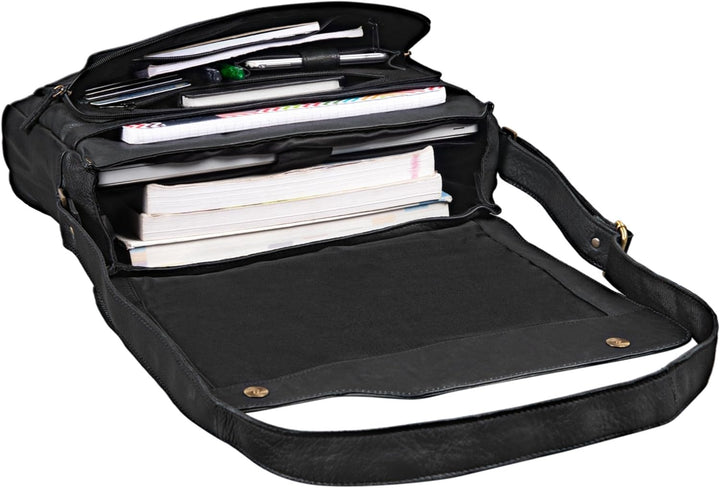STILORD 'Marvin' Ledertasche Umhängetasche Modernes Vintage Design 15.6 Zoll Laptoptasche grosse Uni