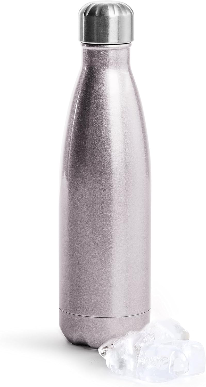 Sagaform Isolierflasche Stahlflasche, Edelstahl, Rosa, One Size