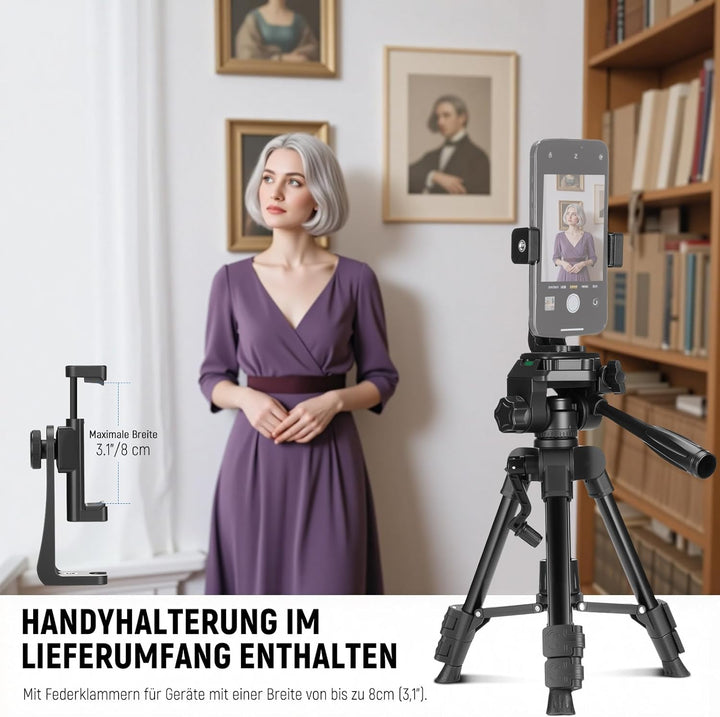 NEEWER Entry Level Version Mini Tischstativ kompatibel mit iPhone für Videoaufnahmen, Kleiner kompak