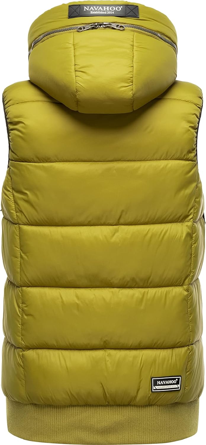 Navahoo Damen Steppweste leichte Outdoor-Weste Übergangsjacke mit Kapuze Kassidy XS-3XL XS Moss Gree