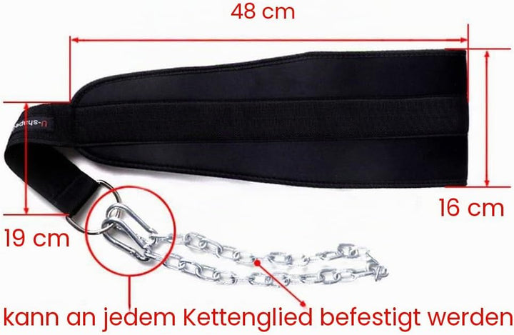 HemeraPhit Gewichtete Klimmzug Dips Gürtel Kette Doppel D Ring Gewichtheben Rückengurte Home Gym Zub