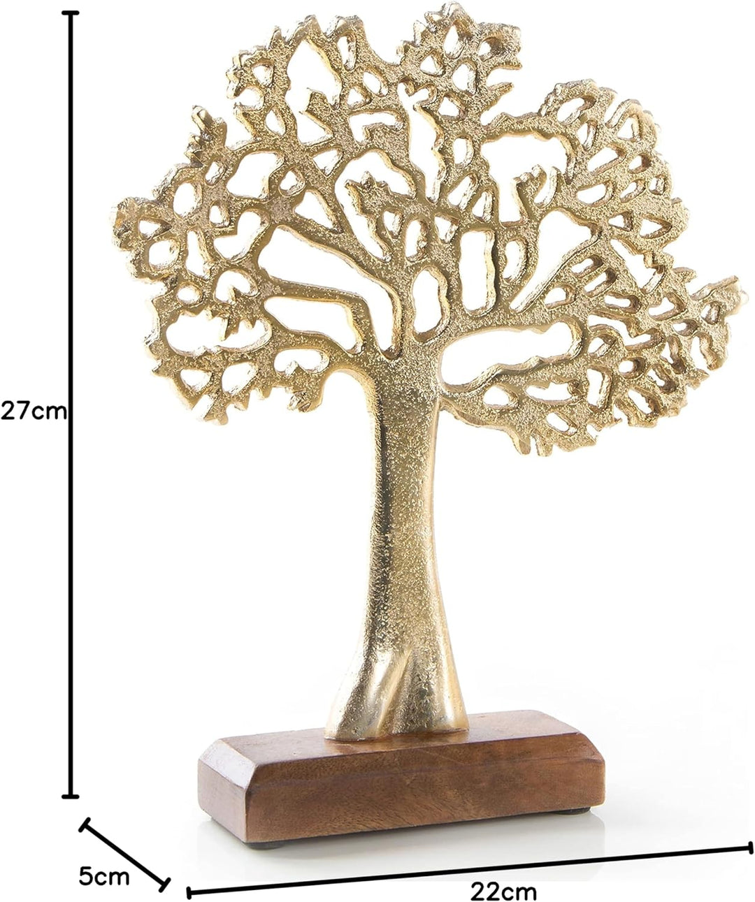 Logbuch-Verlag Baum Deko Figur aus Metall Lebensbaum Gold zum Hinstellen Schmuckbaum Hochzeit Gesche