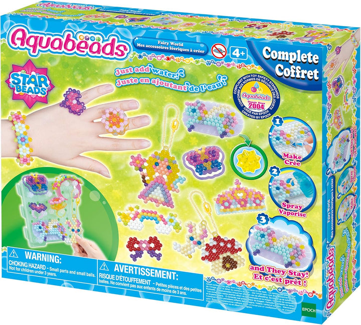 Aquabeads 31766 Märchenwelt - Bastelset & 31520 Glitzerperlen - Nachfüllset Nachfüllpack Märchenwelt