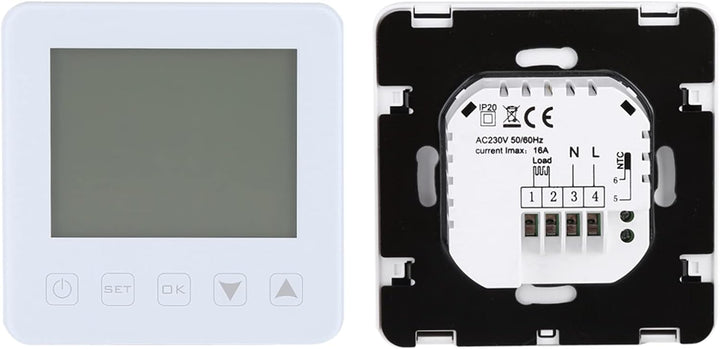 FTVOGUE Programmierbarer Thermostat, 16 A LCD-Display Digital Thermostat für elektrische Heizung Rau