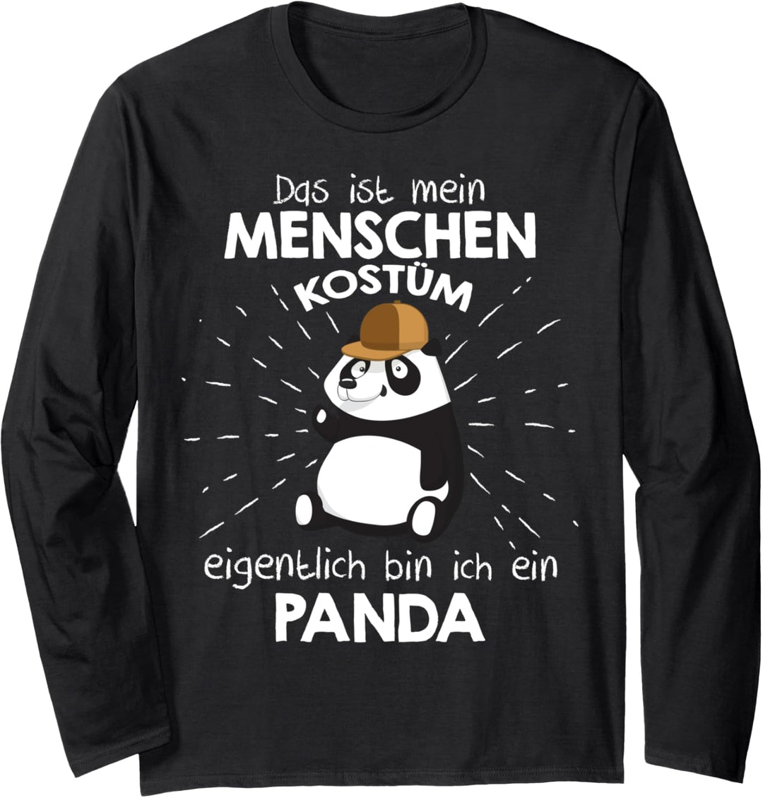 Mein Menschen Kostüm Bin ich ein Panda , Halloween Outfit Langarmshirt