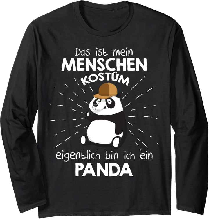 Mein Menschen Kostüm Bin ich ein Panda , Halloween Outfit Langarmshirt