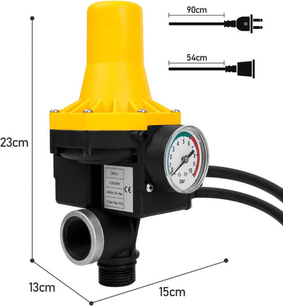 Lospitch Pumpensteuerung mit Baranzeige Druckwächter 10bar Elektronische Druckschalter für Hauswasse