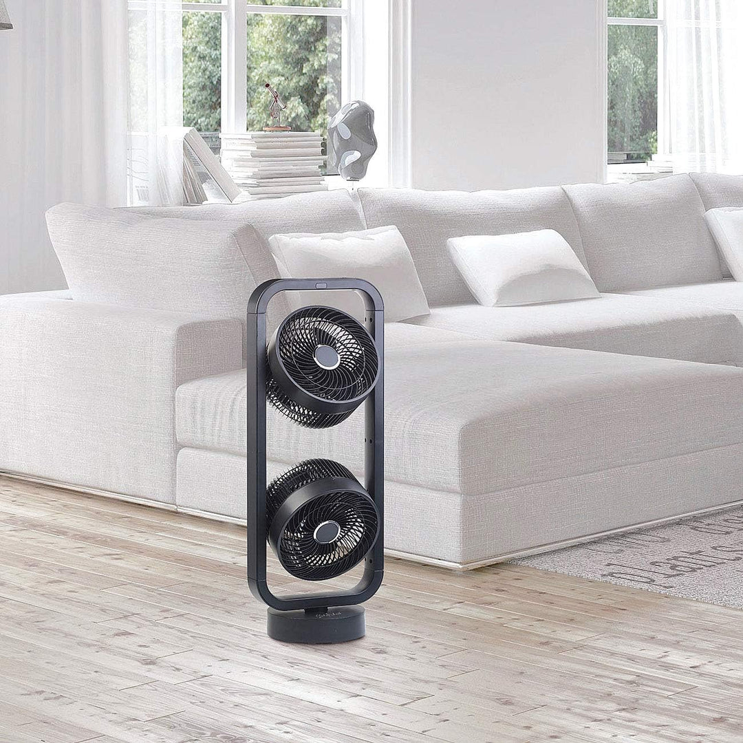 Carlo Milano Kühler: Standventilator mit 2 Rotoren, 3 Stufen, Oszillation, Timer, 70 Watt (Raumzirku