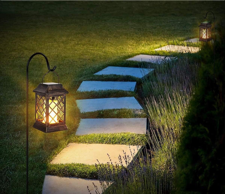 Solarbaby Solar Garten Lichter, Outdoor Laterne Flamme Solar Lichter Metall Hängende Laterne Outdoor