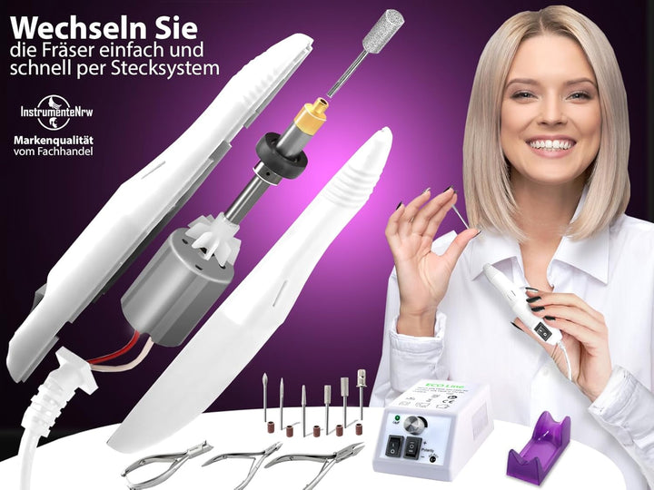 Pediküre-Set Fusspflegegerät Fräser Komplett-Set für die Fusspflege Hornhautentfernung und Maniküre