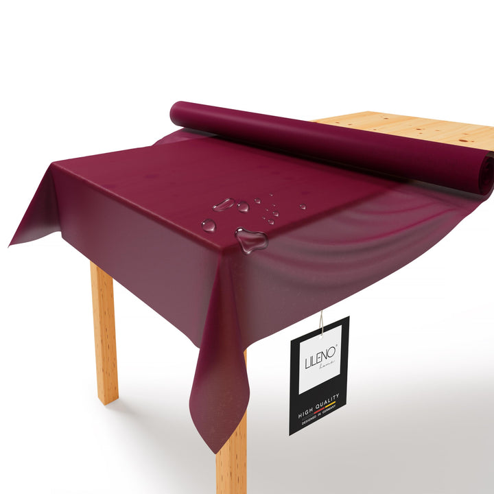LILENO HOME Tischdeckenrolle 1,10 x 25 m - Tischdecke Bordeaux aus Vlies - Stoffähnlich, abwaschbare