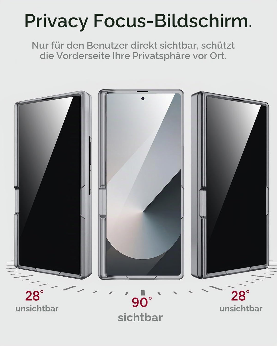 Miimall Kompatibel mit Samsung Galaxy Z Fold 7 Hülle mit Displayschutz Anti-SPY, [Magnetischer Schar