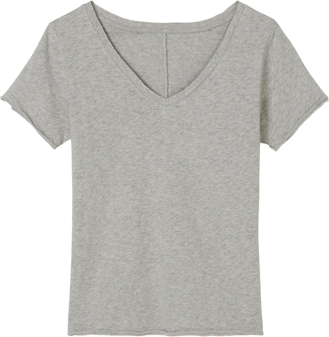 Marc O'Polo Denim Damen T-Shirt aus Bio-Baumwolle mit V-Ausschnitt XXS Grau, XXS Grau