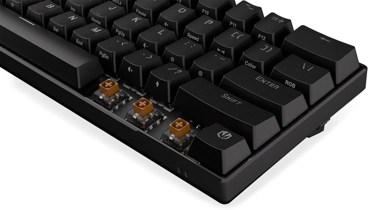 ENDORFY Thock Compact Wireless Brown, Compact 60% Mechanical Keyboard, Wireless Modes, Hot-swappable