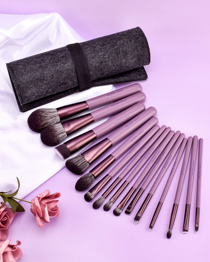 EIGSHOW Makeup Pinsel Set, 15 Stück Professionelle Kosmetikpinsel, vegane Schminkpinsel, hochwertige