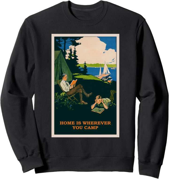 Zuhause ist, wo immer Sie campen Vater Sohn Camping Vintage Sweatshirt