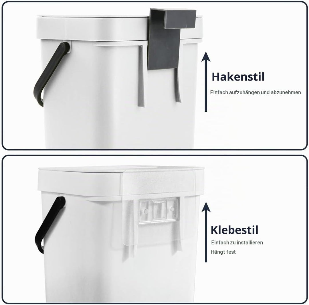 Spesh Biomülleimer Küche 2er-Set(5L+3L) Kunststoff Komposteimer Geruchsdicht Aufhängbar Abfalleimer