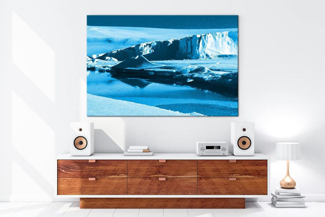 deyoli Eisberge in der Antarktis Format 80x60 Effekt: Monocrome Blau als Leinwandbild, Motiv fertig