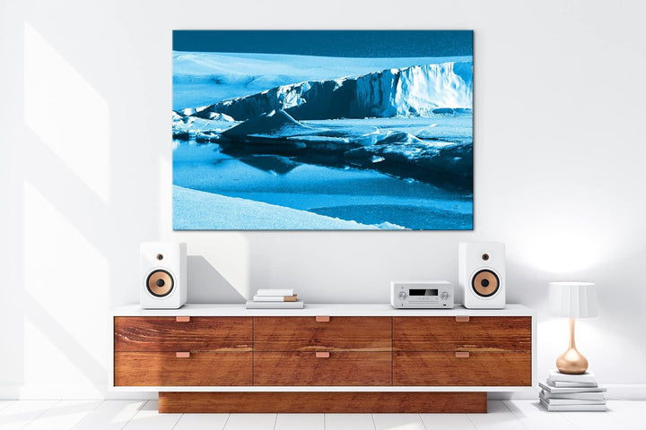 deyoli Eisberge in der Antarktis Format 80x60 Effekt: Monocrome Blau als Leinwandbild, Motiv fertig