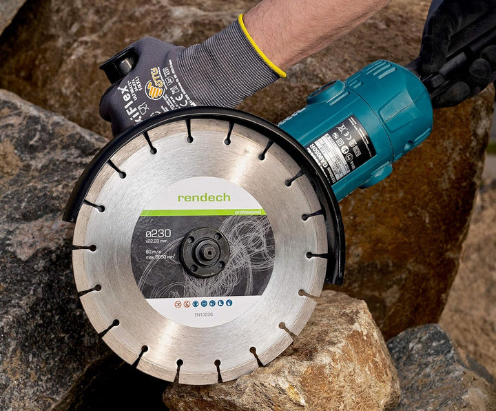 rendech® Profi Diamantscheibe 230mm für Stein, Beton, Granit, Ziegel uvm. - Diamanttrennscheibe mit