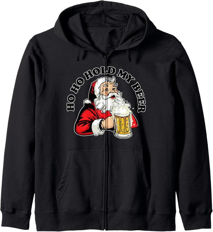 Hold My Beer Drinking Santa Claus Ho Ho Hold My Beer Kapuzenjacke