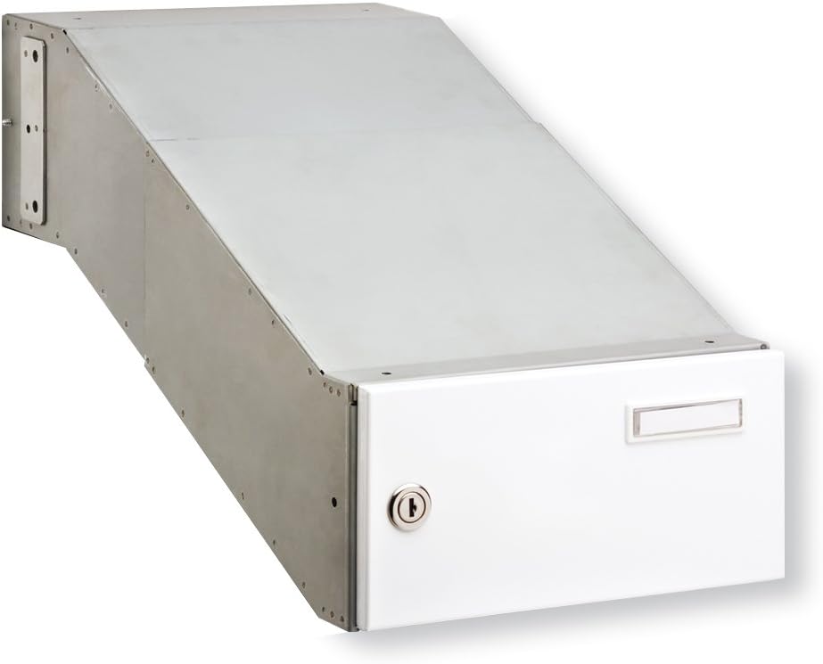 Burg-Wächter Durchwurfkasten ohne Blende, A4 Einwurf-Format, Verzinkter Stahl, Kasten 795, Weiss, Du